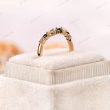 Vibrant V-Shaped Stacking Rings: Round & Marquise Cuts in Stunning Moissanite, Elegant Chevron Design in Solid Gold, Curved Stacking Rings