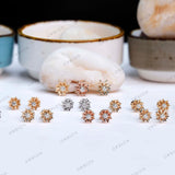 Lotus Inspired “Majestic Bloom” Earrings, Fancy Yellow Lab Diamond Earrings, Flower Petals, Uniquely Designed Diamond Earrings in Solid Gold