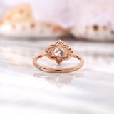 Floral-Inspired Lab Diamond Ring with 1 Ct Sparkle - A Truly Special Rose Gold Engagement Ring, Nature Inspired Rose Flower Promise Ring