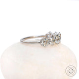 7 Stone Old Mine Cushion Cut With Chunky Pinhole Culet Half Eternity Band, Moissanite Wedding Band, 10K/14K/18K White Gold Band Ring