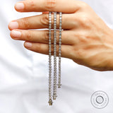 2.8 MM Round Lab Grown Diamond Tennis Bracelet, 14K Solid White Gold Distant Diamond Bracelet, Lab Diamond Bracelet For Everyday Wear