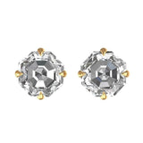2 CT Antique Asscher Cut Moissanite Screw Back Ear Studs, 14K Yellow Gold Stud Earrings, Moissanite Stud Earrings, Gold Earrings For Women
