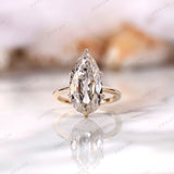 6 Ct Antique Large Pear Old Mine Cut Solitaire Moissanite Engagement Ring Teardrop Wedding Ring Big Moissanite Vintage Style Pear Cut Ring