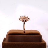 Floral-Inspired Lab Diamond Ring with 1 Ct Sparkle - A Truly Special Rose Gold Engagement Ring, Nature Inspired Rose Flower Promise Ring