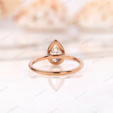 1 Carat Pear Shape Lab Grown Diamond Ring / Pear Cut Diamond Solitaire Engagement Ring / 14K Rose Gold Ring, Cathedral Ring, Gift For Her