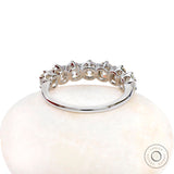 7 Stone Old Mine Cushion Cut Half Eternity Band, Moissanite Wedding Band, Vintage Wedding Band, White Gold Wedding Band, Seven Stone Ring