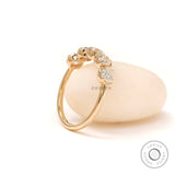 Five Stone Half Eternity Moissanite Wedding Band Ring 14K Solid Gold 5 Stone Old Cut Vintage Ring Antique Band Women Stackable Band Ring