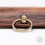 1.35 CT OMC Pear GHI Moissanite Vintage Engagement Ring, Claw Prong, Antique Old Mine Cut, Pear Cut Anniversary Ring,Solid Gold Ring for Her