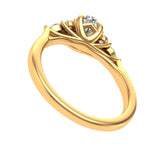 Brilliant Cut Oval Moissanite Engagement Ring, Trellis Ring, 10K/14K/18K Yellow Gold Ring, Cluster Ring Women, Anniversary Ring For Her