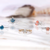 1 CT Fancy Vivid Blue Lab Grown Diamond Engagement Ring, Unique Pave Set Diamond Ring for Her, 6 Claw Prong Ring, Anniversary Gift