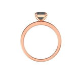 1.5 CT Emerald Cut Solitaire Grey Moissanite 14K Rose Gold Engagement Ring, Wedding Ring, Dainty Ring Gold, Minimalist Moissanite Ring