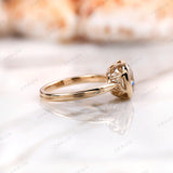 Antique Old Mine Cut Cushion Moissanite Bezel Engagement Ring 14k Yellow Gold Vintage Solitaire Ring Unique Wedding Anniversary Ring