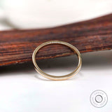 18k Solid Gold Thin Wedding Band, Stacking Ring, 1.6 mm Wedding Band, Dainty Minimalist Gold Band, Simple Plain Ring, Gift For Her