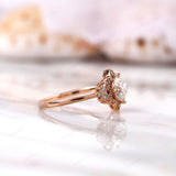Floral-Inspired Lab Diamond Ring with 1 Ct Sparkle - A Truly Special Rose Gold Engagement Ring, Nature Inspired Rose Flower Promise Ring