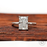 Radiant Lab Grown Diamond Ring, Radiant Cut Engagement Ring, Martini Setting Ring, White Gold Wedding Ring, 2 Carat Radiant Diamond Ring