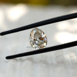 Off White Pear Moissanite Loose Stone close-up