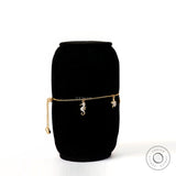 Side view lab diamond ocean charm bolo bracelet adjustable chain
