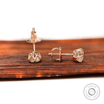 Side profile old European cut moissanite screw back earrings