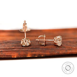 Side profile old European cut moissanite screw back earrings