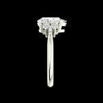 Side profile of pear moissanite ring in white gold