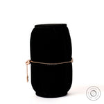 Side profile view minimal yellow gold link bolo bracelet