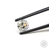 Front view elongated cushion old mine cut loose moissanite