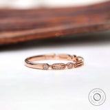 Amethyst Band Gold Wedding Band Women Art Deco Rings Stacking Antique Mini Band Dainty Beaded Milgrain Ring February Birthstone Anniversary