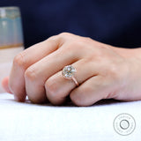 Antique 4.3 CT Round Old European Cut Moissanite Ring, Solitaire Engagement Ring, Wedding Ring, Comfort Fit Band, Gift for Her, Promise Ring