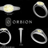 East West Set GHI Oval Cut Moissanite Ring, 10K White Gold Bezel Set Moissanite Ring For Women, Satin Brush Matte Finish, Engagement Ring