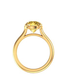 2 CT Old European Cut Champagne Moissanite Ring, 4 Claw Prongs 10K/14K/18K Yellow Gold Engagement Ring, Solitaire Ring, Moissanite Ring