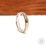 Mens Two Tone Gold Band, Mens Engagement Band Unique, Milgrain Wedding Band Men, 4 MM Wide Mens Thumb Rings, Mens Dome Wedding Band 14k Gold