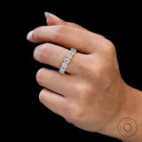 7 Stone Old Mine Cushion Cut Half Eternity Band, Moissanite Wedding Band, Vintage Wedding Band, White Gold Wedding Band, Seven Stone Ring