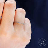 Classic Lab Diamond Wedding Band, 18K Solid Gold Ring, Delicate Moissanite Eternity Ring, Stackable Matching Rings For Women - Orbion Jewels