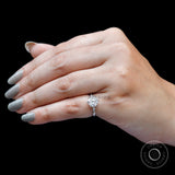 Old European Cut Round Shape Moissanite Engagement Ring 10K White Gold Wedding Ring OEC Round Cut Solitaire Ring Unique Euro Shank Ring