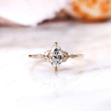 Marquise Diamond Engagement Ring, Marquise Lab Diamond Ring, Marquise Cluster Ring, Multi Stone Ring, Cluster Diamond Ring, 14k Gold Ring