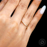 Unique curved wedding band solid gold minimalist ring pure gold wedding ring matching band stacking ring wedding band gift for her