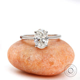 2 Ct Brilliant Cut Oval Lab Grown Diamond Engagement Ring, Hidden Halo Classic Solitaire Ring, Cathedral Rings, 2 Carat Lab Diamond Ring