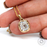 2 CT Old Mine Cushion Moissanite Pendant Unique Antique Style Matte Finish Pendant Georgian Jewelry Vintage Pendant For Chain/Necklaces