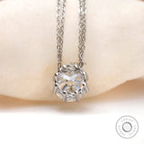 2CT Solitaire Round Old European Cut Moissanite Pendant, Basket Set Antique White Gold Pendant, Georgian Style Pendant, Single Stone Pendant