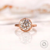 Antique 4.3 CT Round Old European Cut Moissanite Ring, Solitaire Engagement Ring, Wedding Ring, Comfort Fit Band, Gift for Her, Promise Ring