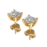 1.5 TCW GHI Cushion Old Mine Cut Screw Back Ear Studs in 14K Yellow Gold, Moissanite Stud Earrings, Stud Earrings For Women, Gold Earrings