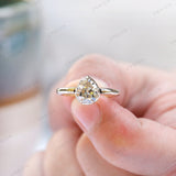 1.35 CT OMC Pear GHI Moissanite Vintage Engagement Ring, Claw Prong, Antique Old Mine Cut, Pear Cut Anniversary Ring,Solid Gold Ring for Her