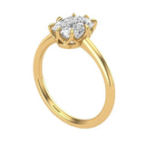 OMC Cushion Lab Grown Diamond Ring, 10K Solid Yellow Gold 8 Prong Solitaire Ring, Lab Created Diamond Engagement Ring, Old Cut Diamond Ring