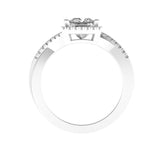 1.2 CT Princess Cut Halo Split Shank Engagement Ring, 10K/14K/18K White Gold Ring, Women Ring Gold, Moissanite Ring Gold, Anniversary Ring