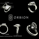 Oval Moissanite Curved Ring Set, 10K White Gold Ring with Stacking Wedding band, Wedding Ring Set, Bridal Ring Set