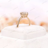 OEC Moissanite Antique Ring, Off White Moissanite Ring, Solitaire Vintage Ring, Georgian Ring, Old Cut Moissanite Ring, 1.5 Ct Round Ring