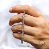 10k Solid Gold Lab Diamond Tennis Bracelet, Unique Lab Grown Studded Classic Bracelet, Round Diamond Wedding Tennis Bracelet