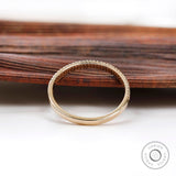 2 MM Pave Set Half Eternity Diamond Wedding Band, Unique Moissanite Wedding Band, Yellow Gold Thin Diamond Band, Double Row Eternity Ring