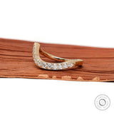 Curved Diamond Band, Curved Wedding Band, Round Lab Diamond / Moissanite Wedding Band, Half Eternity Band For Women, Chunky Wave Ring