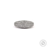 Dome Pave Set Lab Grown Diamond Cocktail Ring 14k White Gold Icedout Diamond Bombe Ring Estate Diamond Statement Ring Unique Wedding Ring